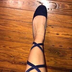 Size 9.5 navy suede tie up shoes from Steve Madden